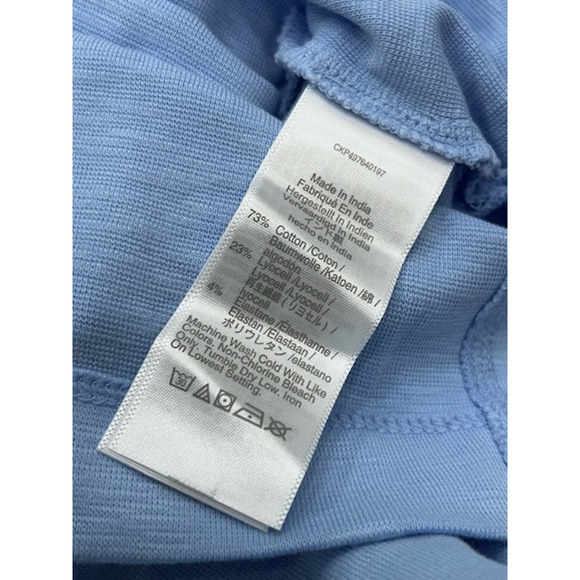 Madewell Relaxed Henley Long-Sleeve Tee Button Front Pullover Peri Blue XXS NWT - Picture 7 of 8